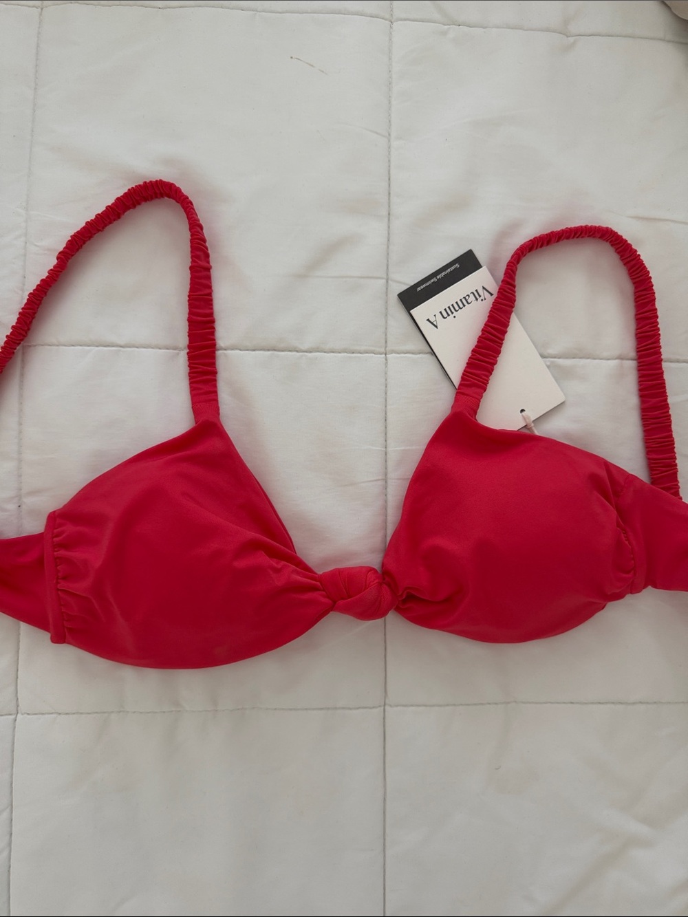 Vitamin A Crimson Knot-Front Bikini Top